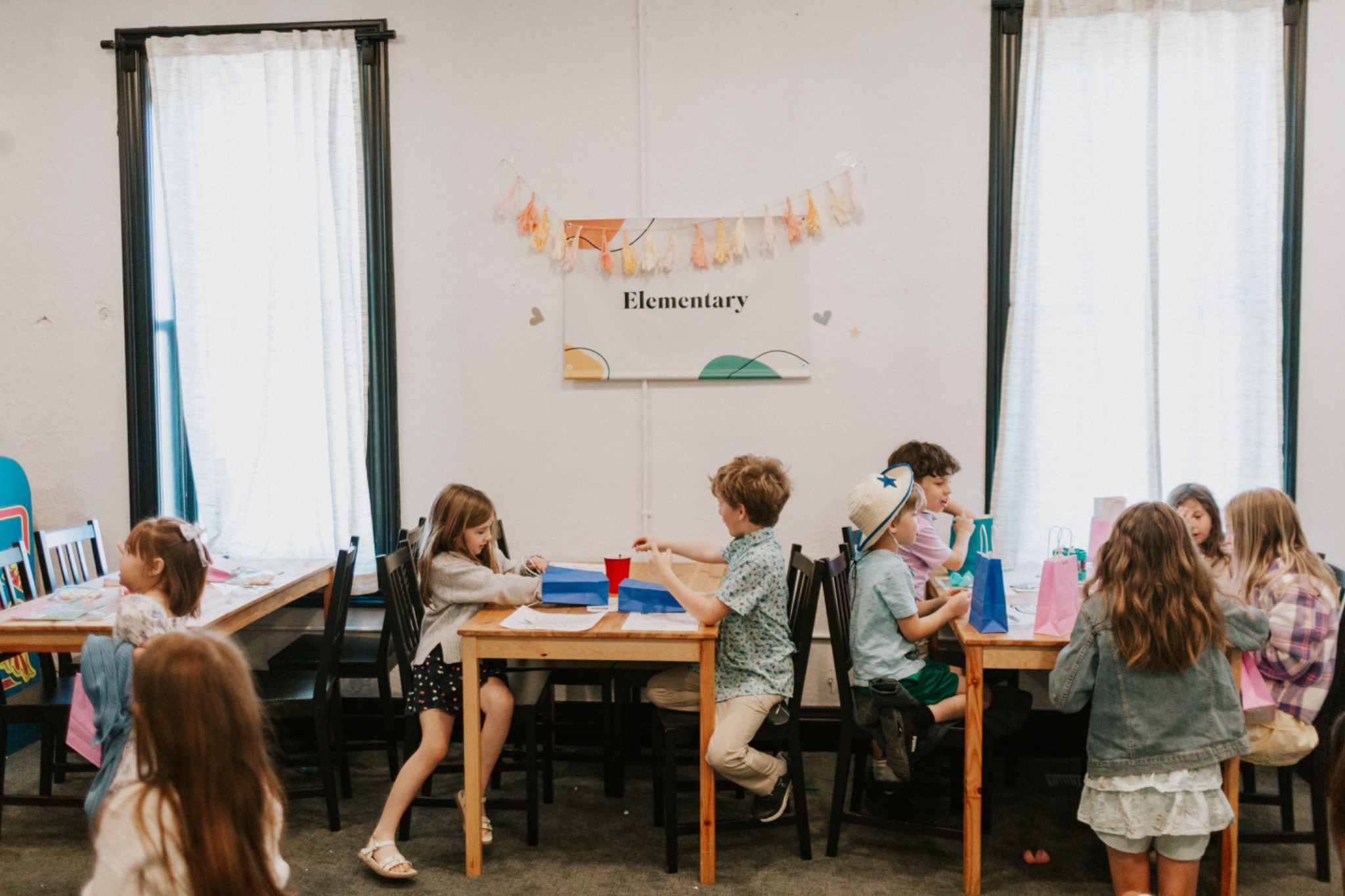 Children gathered in Anthem kids space